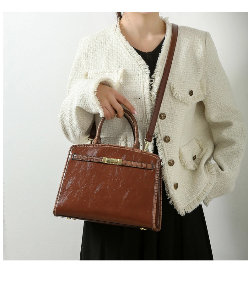 Wide Silver New Arrival Tote Large Capacity Handbags Crocodile Bag