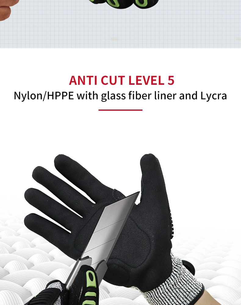 TPR Mechanic Cut Resistant Impact Resistant Gloves