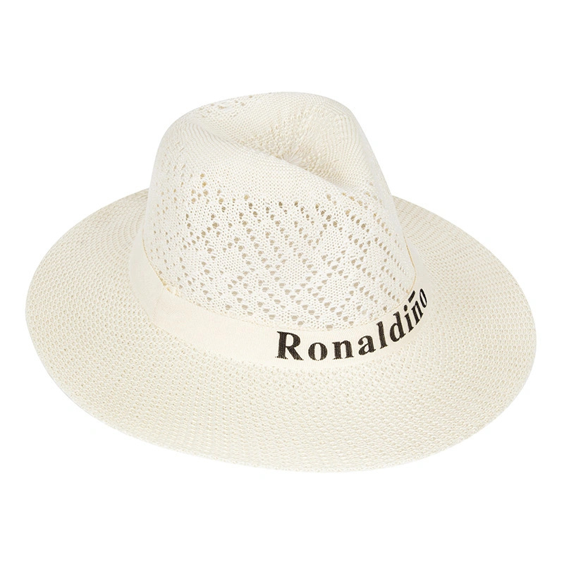 Straw Hat with Cyrstal Customized Baseball Cap with Embroidered Logo