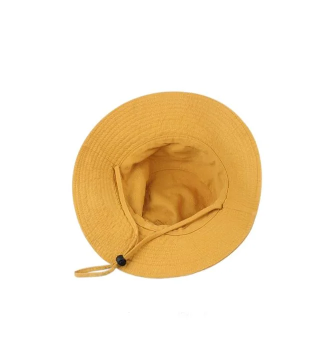 Manufacturer Custom Spring Summer Large Brim Sun Protection Climbing Hat Windproof Rope Bucket Hat Fisherman Hat