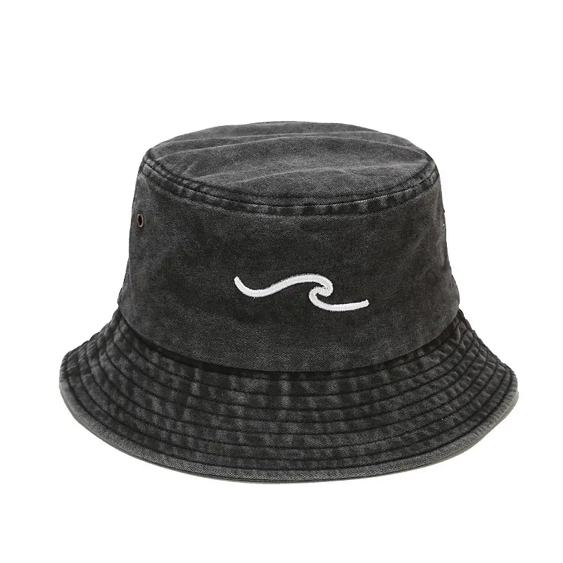 Hot Sale Denim Washed Bucket Hat Casual Outdoor Fishing Hiking Fisherman Hat for Men and Women