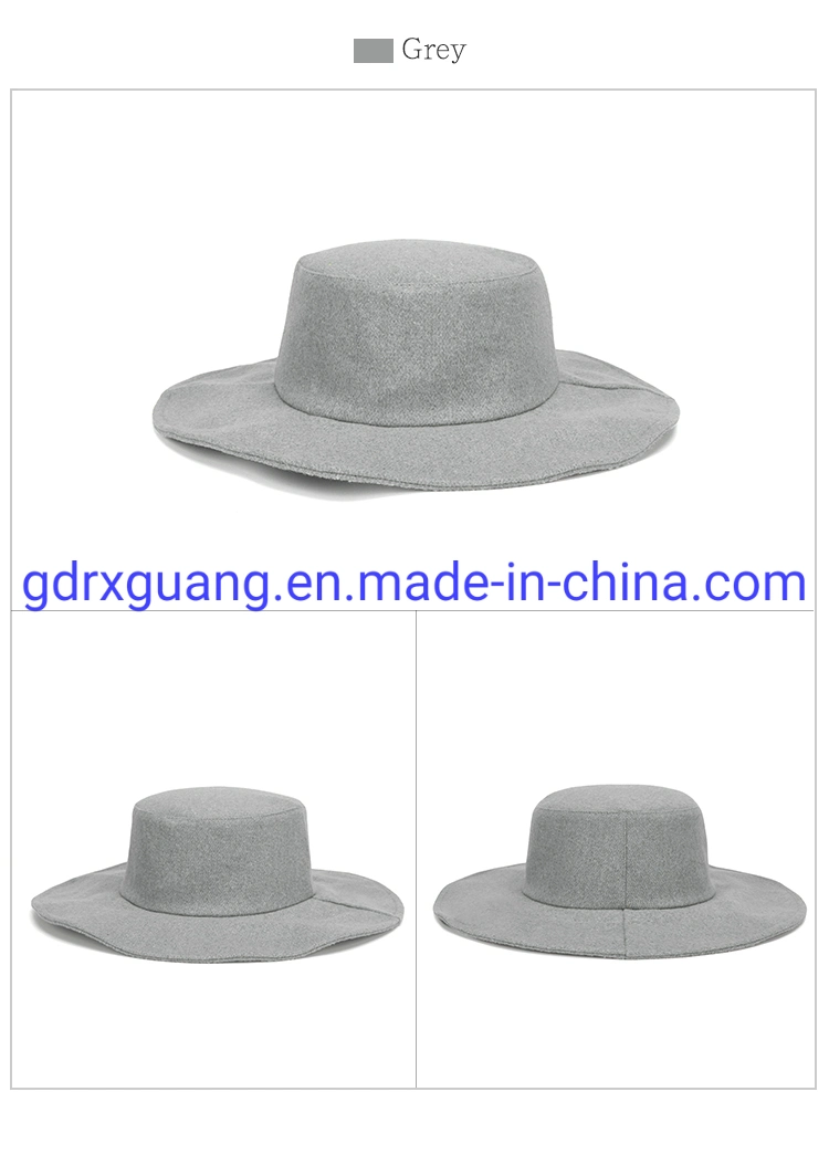 Wholesale Customized Wool Fedora Bucket Hats for Women Men