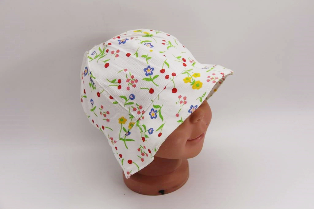 Cotton Baby Fisherman Hat with Floral Print for Summer Sun Protection