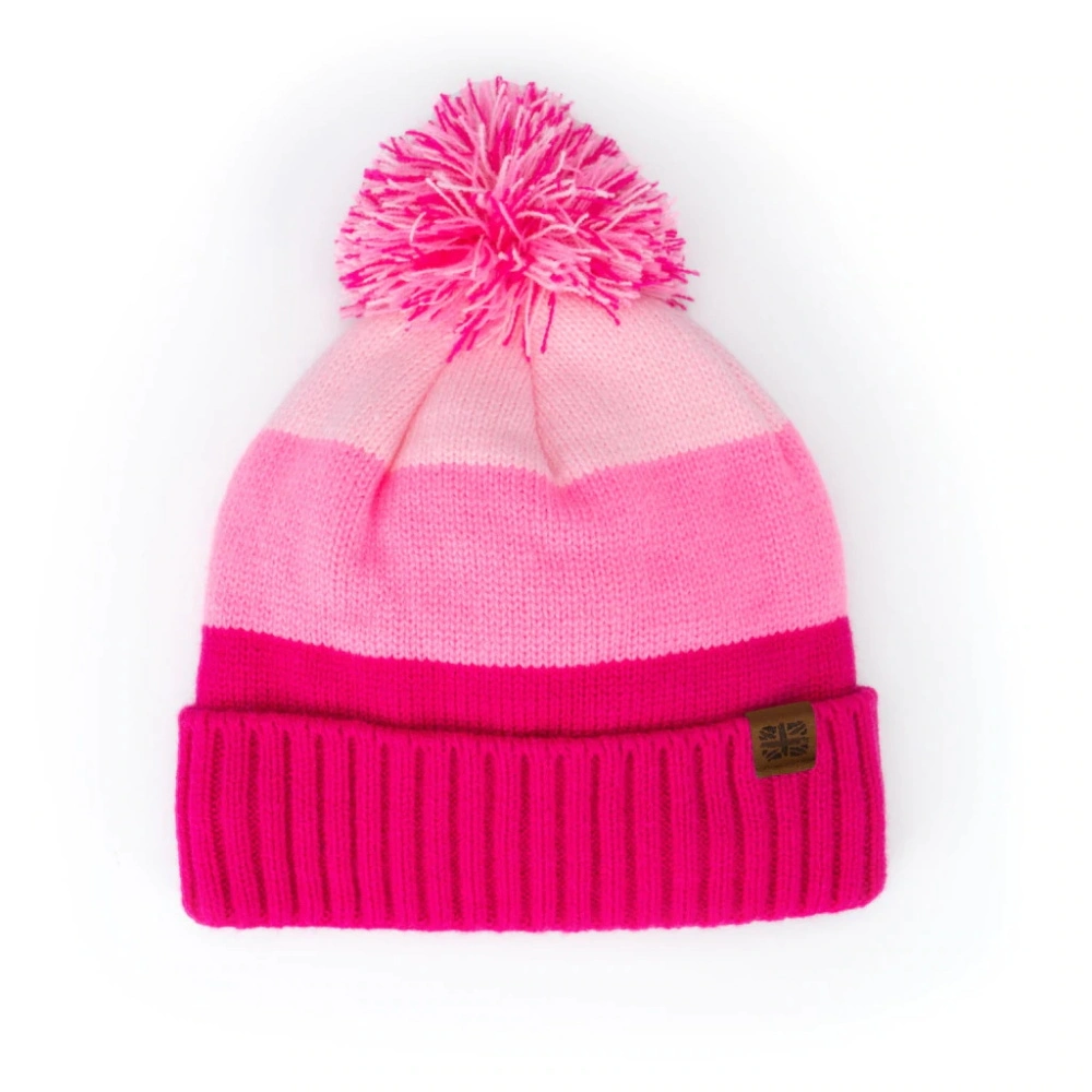 Custom Designer Leather Label Logo Knit Baby Winter Ski Hat