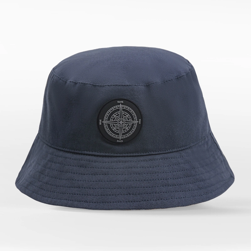 New Design Simple Fashion Blank Fisherman Sun Hat Plain Color Cotton Custom Leather Patch Mens Bucket Hat