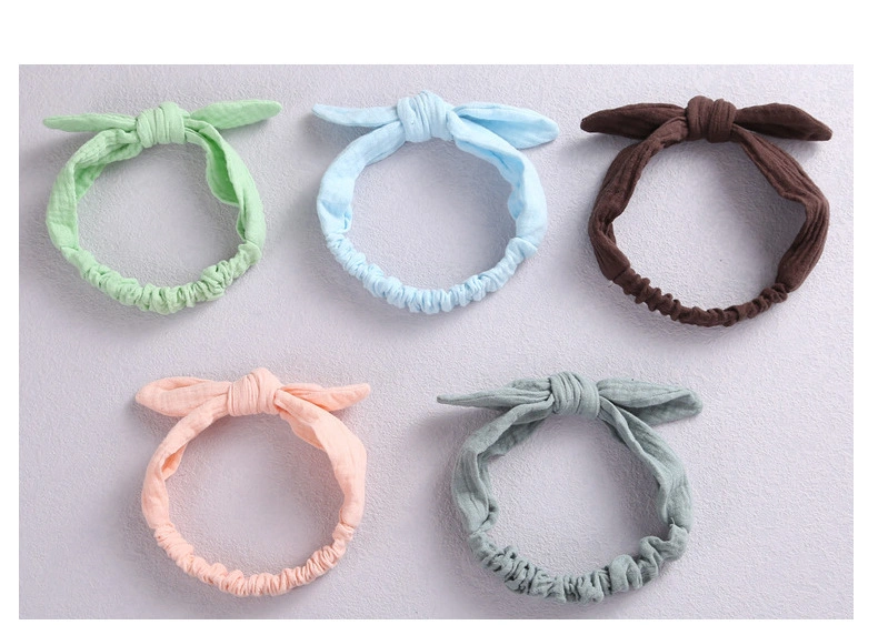 Handmade Soft Bow Knot Hoop Children&prime;s Loose Hair Hoop Cute Rabbit Ears Woolen Baby Knitted Hair Band Headband