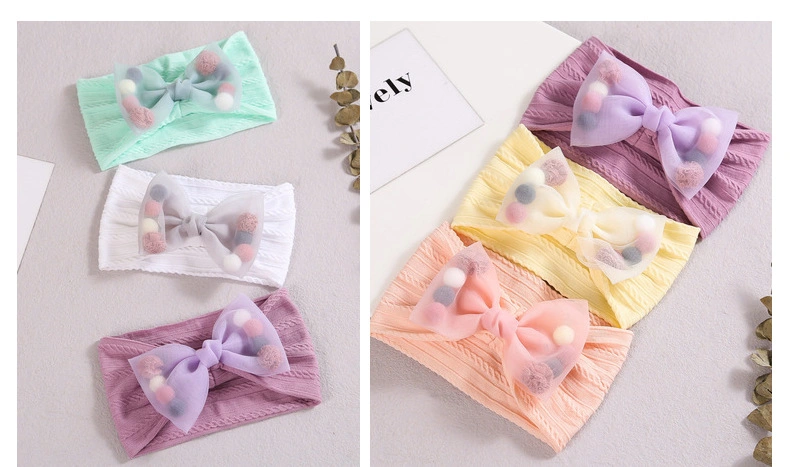 Hair Wrist Band Bandana Headscarf European and American Children&prime;s Mesh Baby Knitted Headband