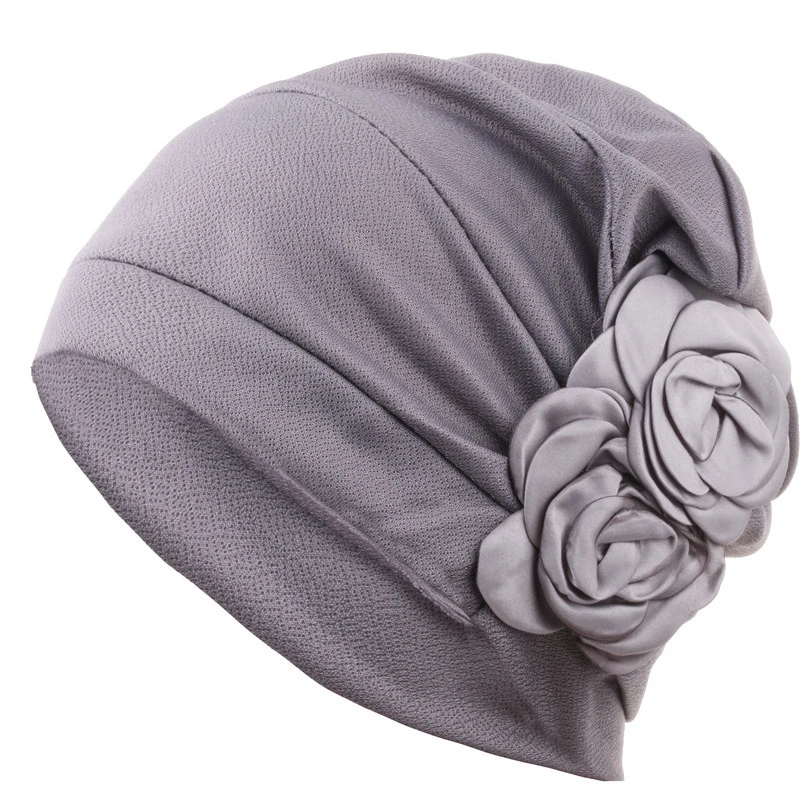 Wholesale Headwear Turbans Beanies Flowers Solid Color Hats Headwrap