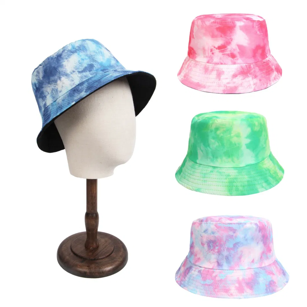 New Painted Tie-Dye Fisherman Hat Men and Women Double-Sided Hats Outdoor Two Wearing Sunshade Casual Bucket Hats