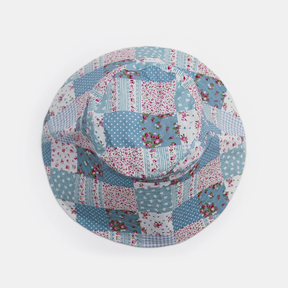 100% Cotton New Designer Wide Brim Patchwork Custom Bucket Hat for Adults