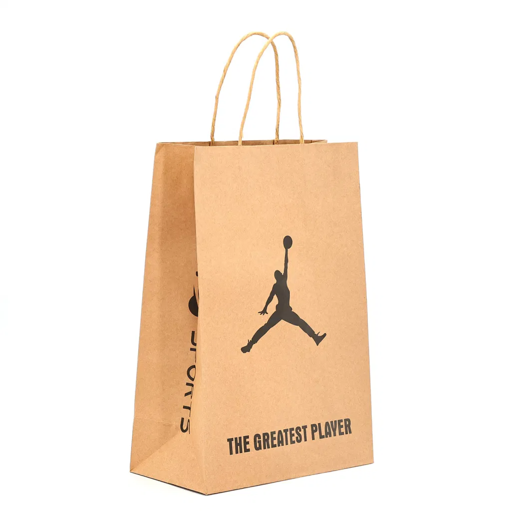 White Brown Kraft Recycled Custom Made Shopping Carrier Take out Retail Wholesale Fashion Gift Promotional Paper Bag