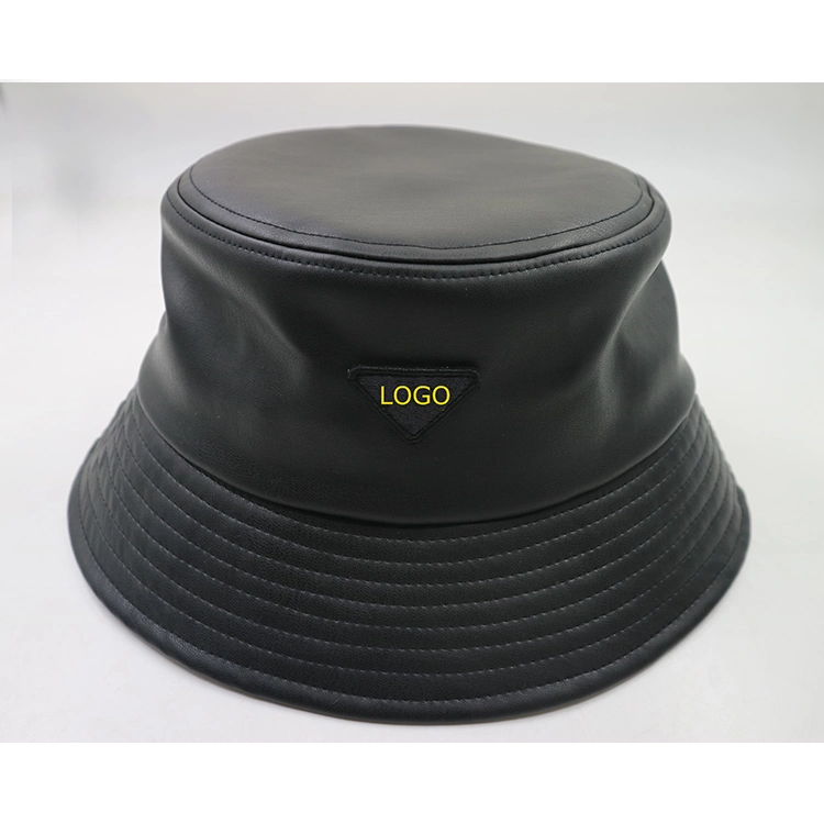 Wholesale Custom Designer Luxury Bright Color Women Fashion Premium Shiny Silk Satin Leather Embroidered Logo Sun Bucket Hats