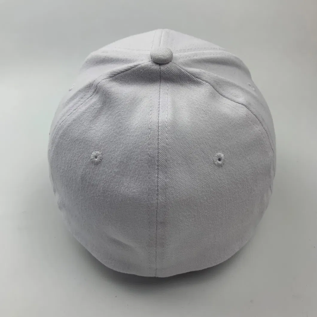 Custom Logo Embroidery White Elastic Back Casual Sports Private Baseball Cap