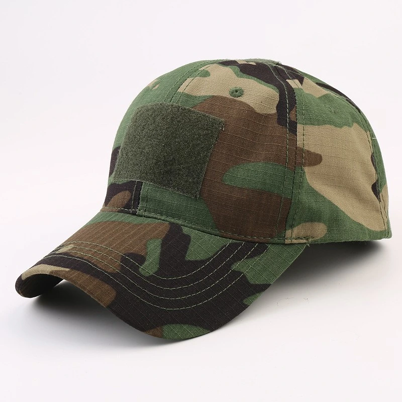 Baseball Cap Rip-Stop Tactical Military Hat Outdoor Print Men&prime;s Tactical Camouflage Sports Cap with Velcro