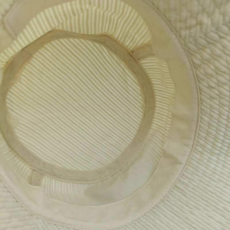 Corduroy Beige Soft Fashion Bucket Hat with Custom Embroidery