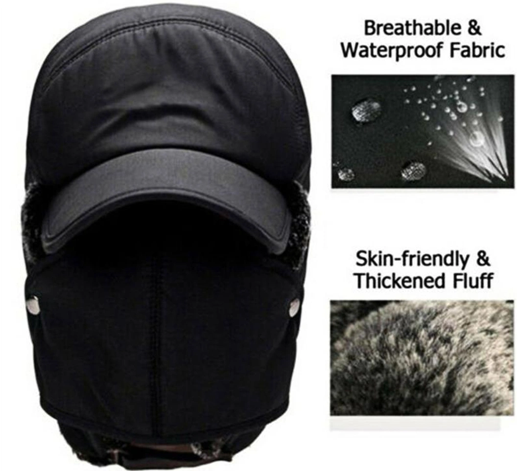 Fashion Unisex Waterproof Hunting Warm Polyester Ear Flap Embroidery Logo Winter Trapper Hat