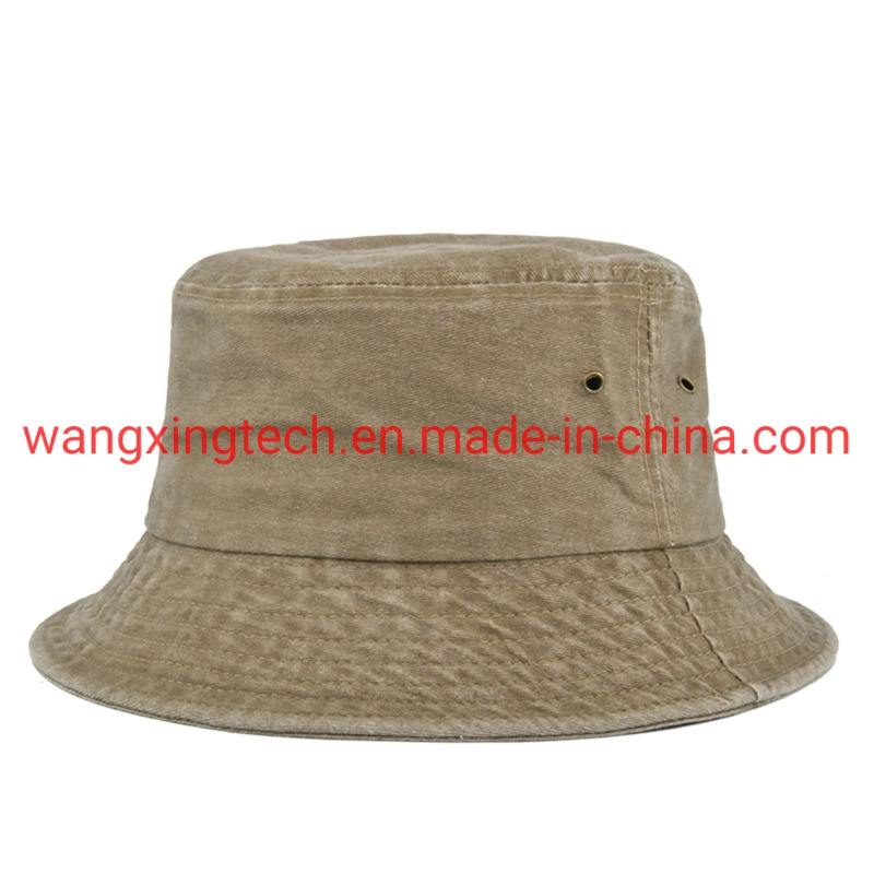 Wholesale Bucket Hat Fishing Men&prime; S Cowboy Flat Top Hat Women&prime; S Pure Cotton Washed Cap