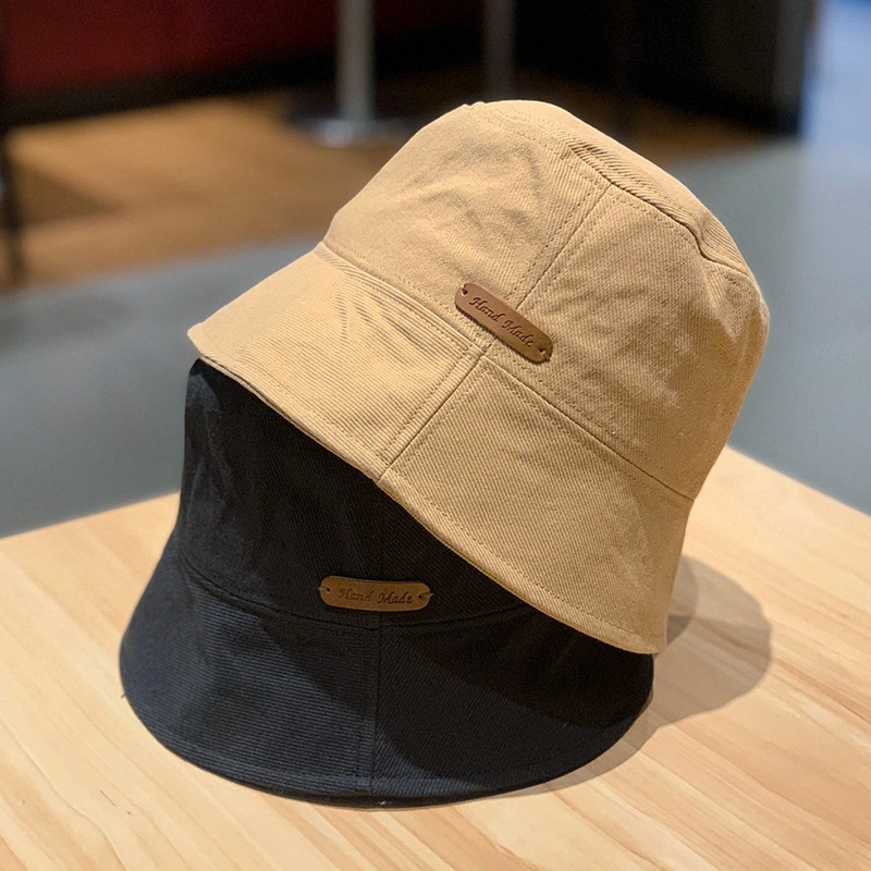 Men Women Spring Summer Solid-Colour Simple Fisherman&prime;s Sun Casual Basin Cap Customize Bucket Hat