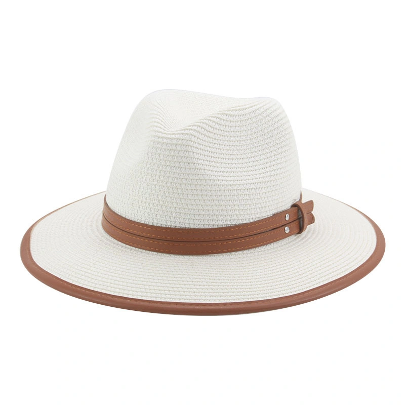 Wholesale Spring Summer Korean Wrapped Paper Straw Beach Cap Lady Designer British Fashion Sun Hat