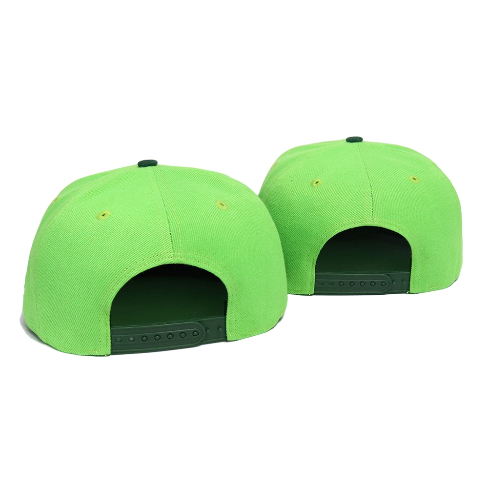 Personalized and Comfortable Green Snapback Cap Made of Pure Cotton Fabric with Animal-Like Embroidery