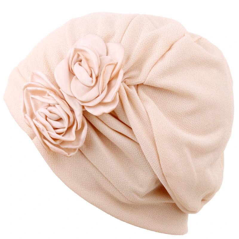 Wholesale Headwear Turbans Beanies Flowers Solid Color Hats Headwrap