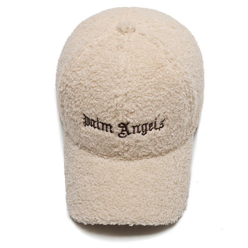 Custom Logo Winter Cozy Plush Warm Fluffy New Trendy Faux Teddy Fur Baseball Cap for Women