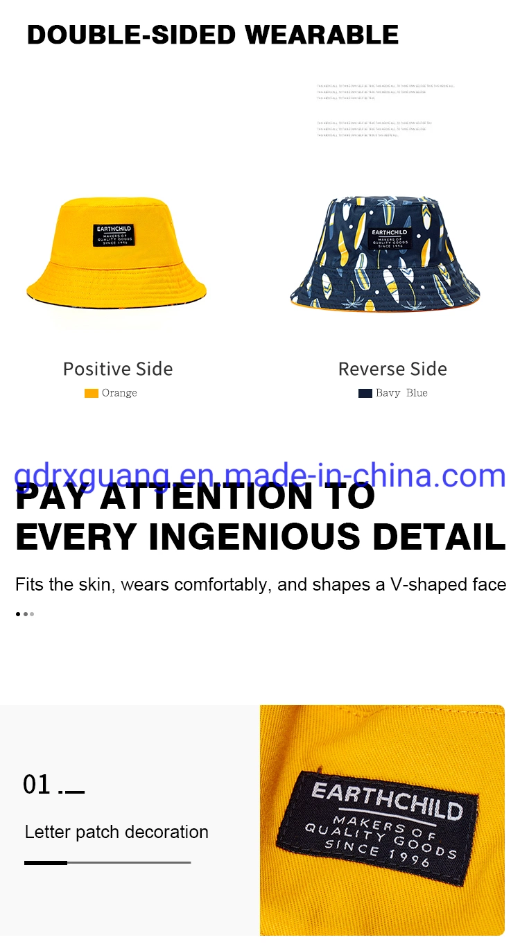 Custom Printed Logo Designer Kids Reversible Fisherman Bucket Hats