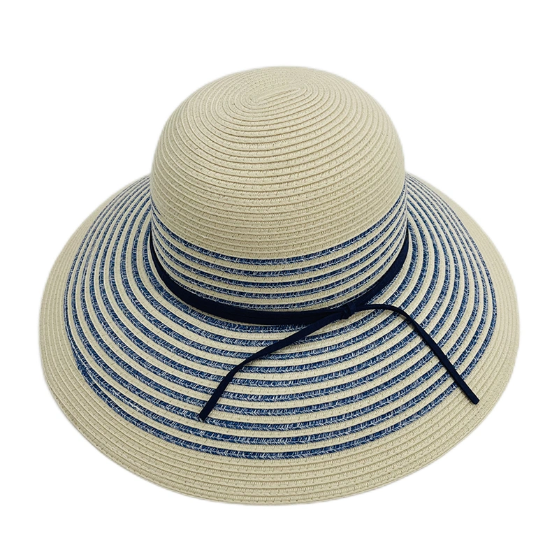 New Trendy Custom Design Women Men Summer Outdoor Foldable Packable Cloche Shape Straw Bucket Hat