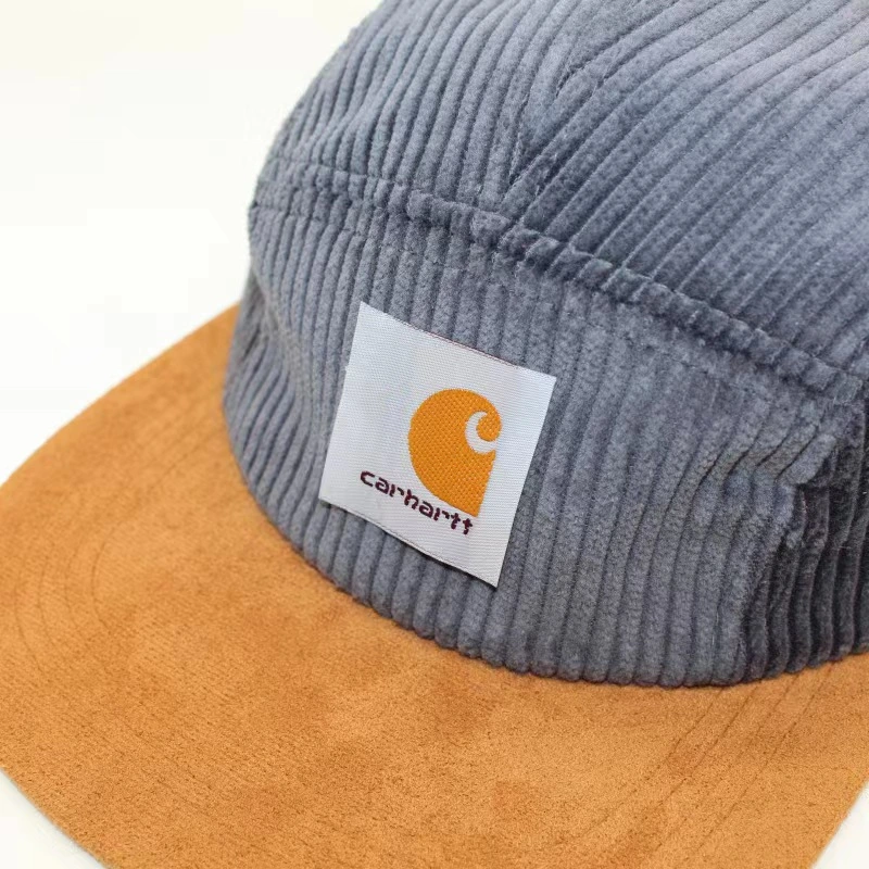 Embroidery High Quality Corduroy Snapback Cap with Custom Logo Unstructured Suede Hat