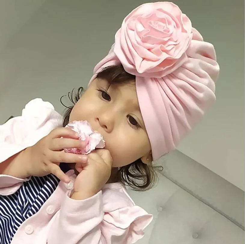 New Born Baby Turban Hat Combed Cotton Baby Girls Headband