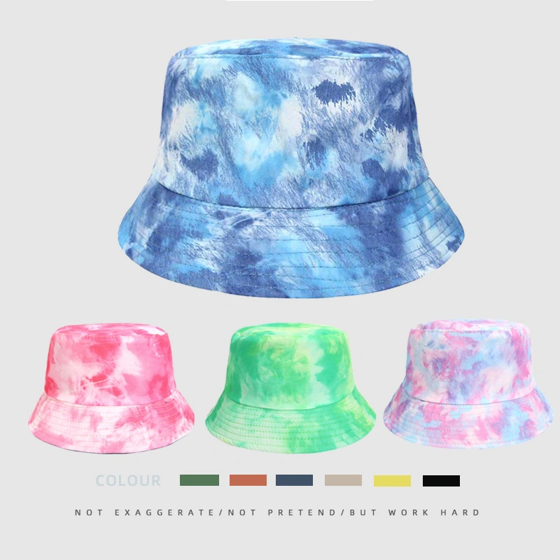 New Painted Tie-Dye Fisherman Hat Men and Women Double-Sided Hats Outdoor Two Wearing Sunshade Casual Bucket Hats