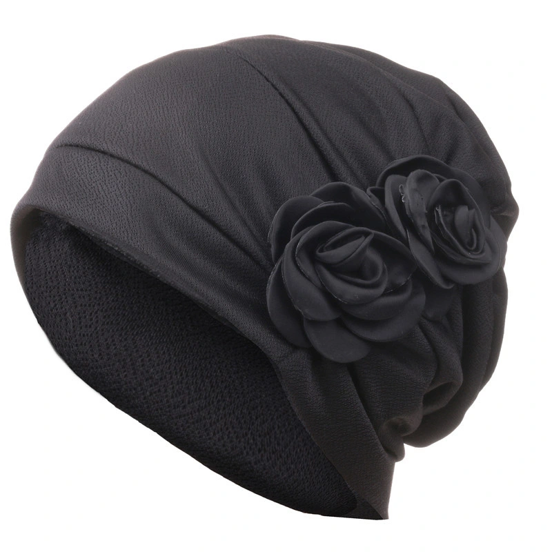 Wholesale Headwear Turbans Beanies Flowers Solid Color Hats Headwrap