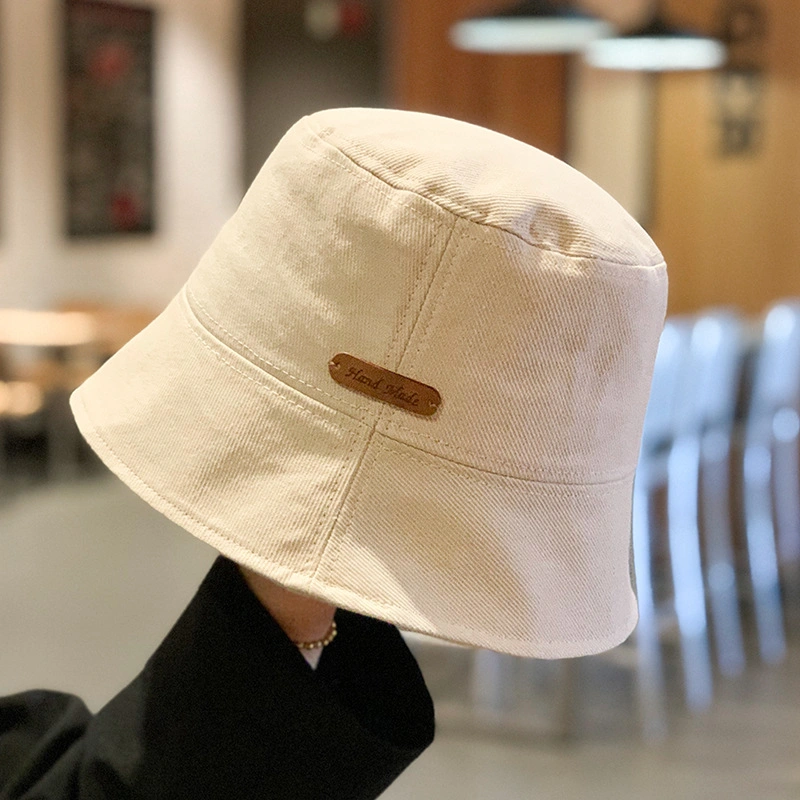 Men Women Spring Summer Solid-Colour Simple Fisherman&prime;s Sun Casual Basin Cap Customize Bucket Hat