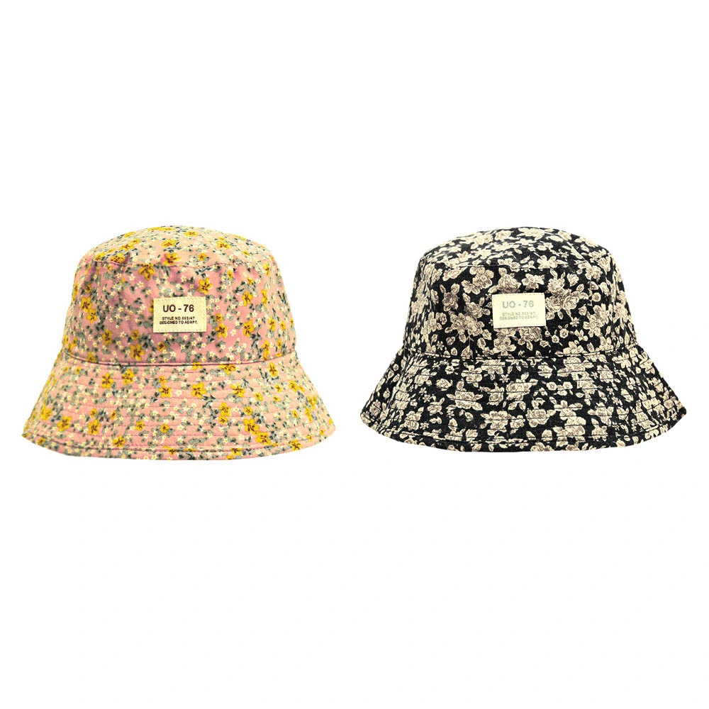 Outdoor Custom Polyester Print Flower Fisherman Bucket Hat with Private Label