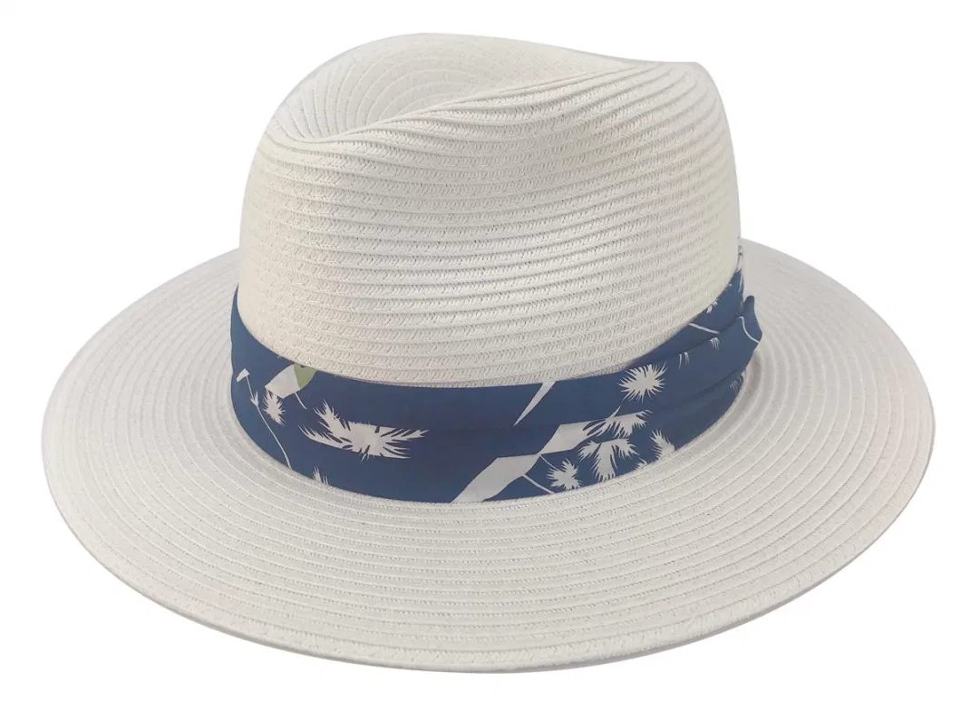Wholesale Outdoor FSC Paper Straw Tropic Band Panama Hat