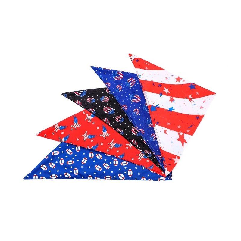 Wholesale Low MOQ Polyester Scarf Custom Logo Neck Warmer Cheap Customized Printing Logo Cotton Silk Pet Bandanas Dog Bandana