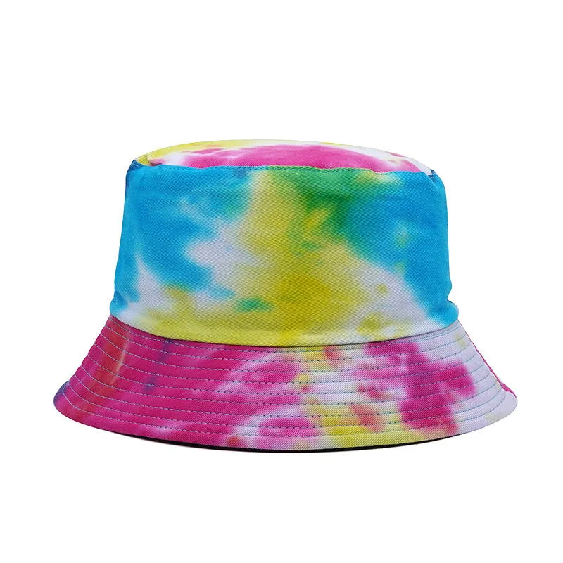 Tie Dye Bucket Hat Men Women Cotton Fisherman Hat Sun Protection for Summer Outdoor Traveling Hat