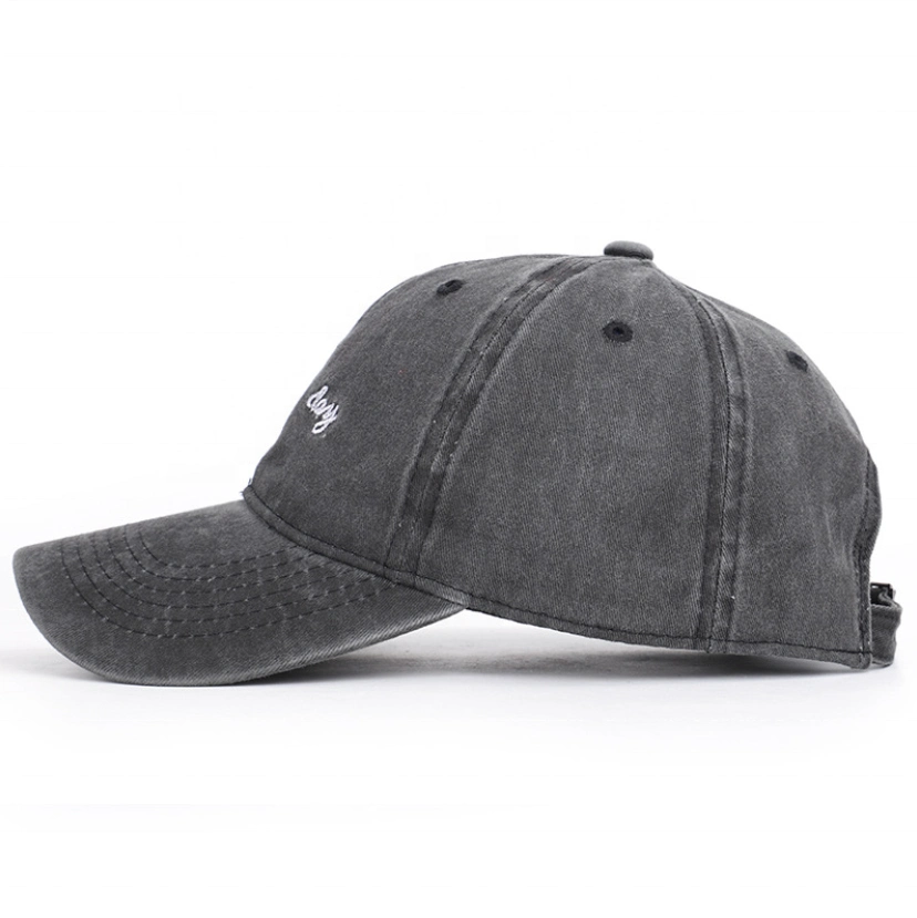 BSCI Audit Men&prime;s Plain 100% Cotton 6 Panel Washed Denim Baseball Caps and Hats
