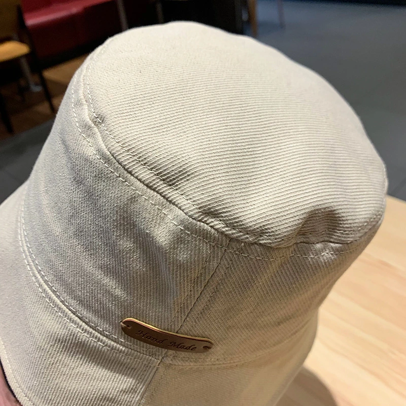Men Women Spring Summer Solid-Colour Simple Fisherman&prime;s Sun Casual Basin Cap Customize Bucket Hat