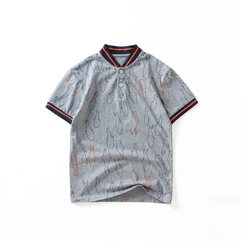High Quality Custom Vintage Patterned Unique Baseball Slim Fit Organic Cotton Vneck Kids Clothes Boys Tshirt