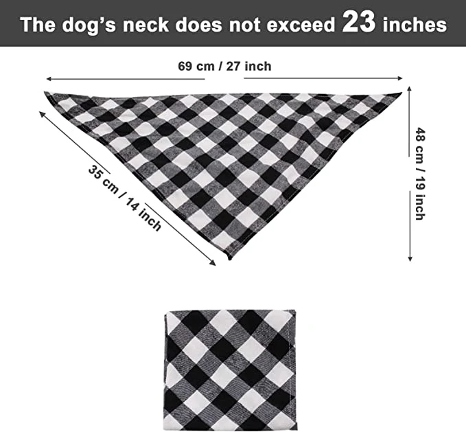 Washable Reversible Cotton Dog Bandana for Small Medium Large Dogs