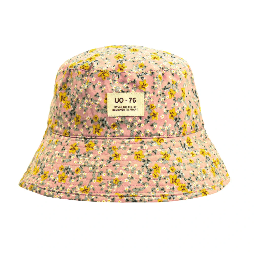 Outdoor Custom Polyester Print Flower Fisherman Bucket Hat with Private Label