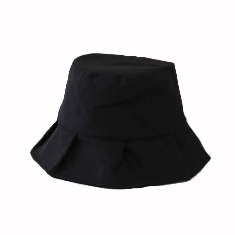 Spring and Summer Pleated Lace Simple Bucket Hat Outdoor Fashion Women&prime;s Bucket Hats Customizable Sunscreen Bucket Hat