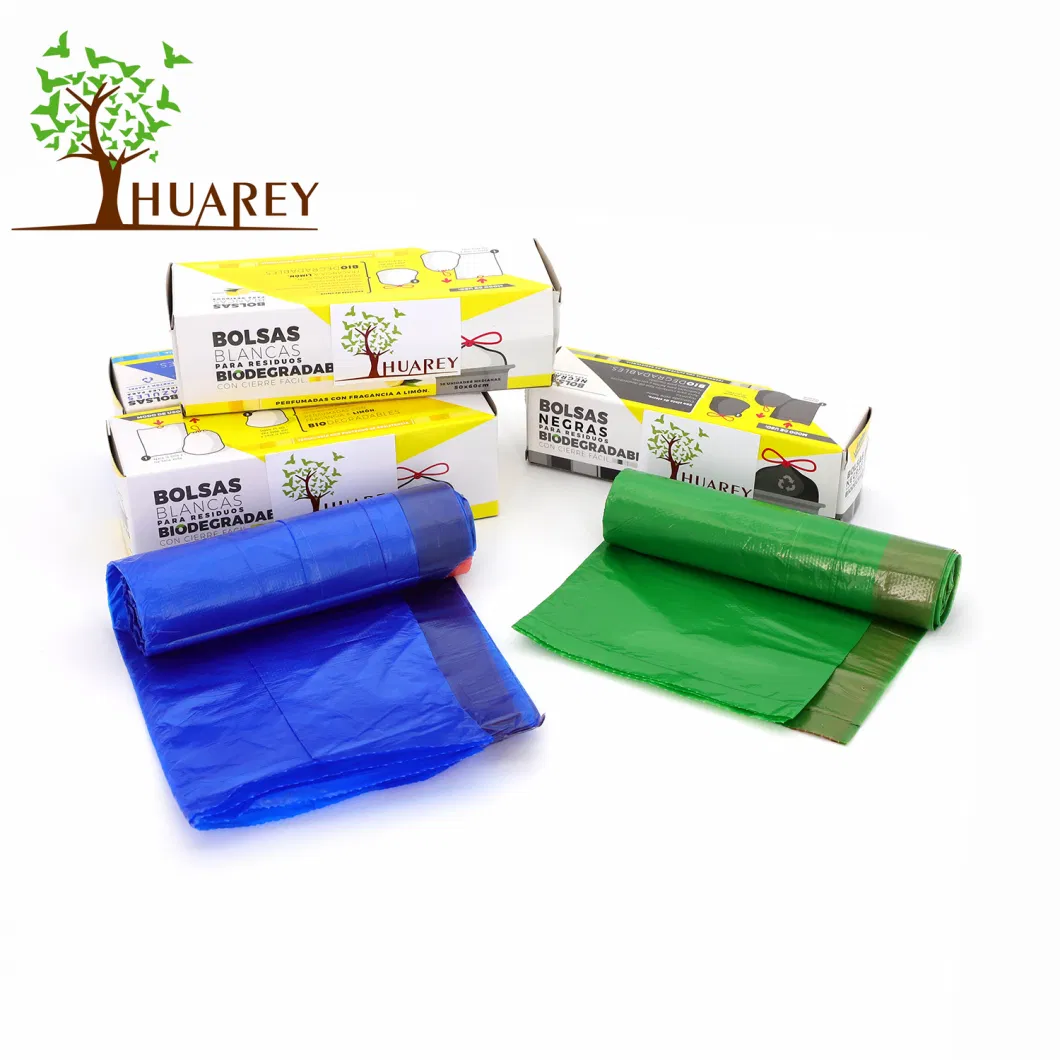 Plastic Kinchen Bin Liner Customized Printing Drawstring Garbage Bag Trash Bag Roll