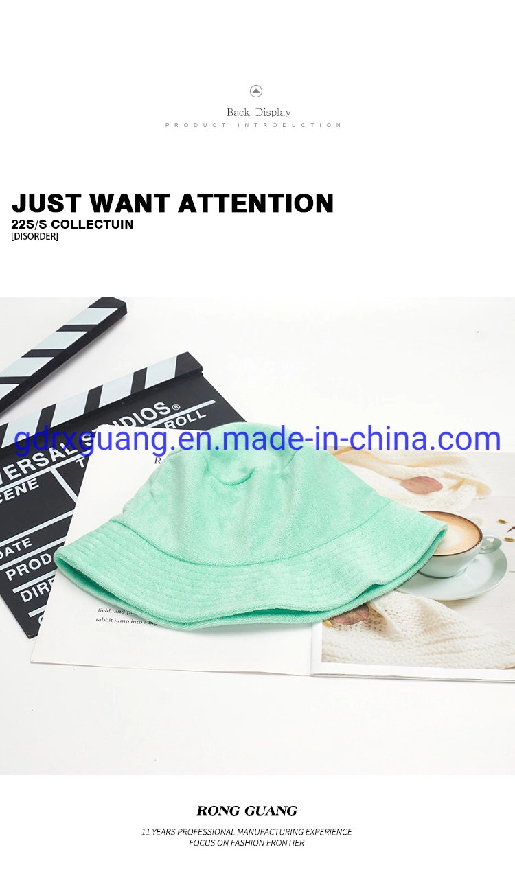 Quality Blank Terry Towel Cotton Fisherman Bucket Hats for Women Men