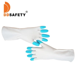 Custom Women Anti Slip Reusable Kitchen Dish Dishwashing Latex Rubber Gloves Luvas Guantes CE 2121 for Household Cleaning, Gardening, Utility Work