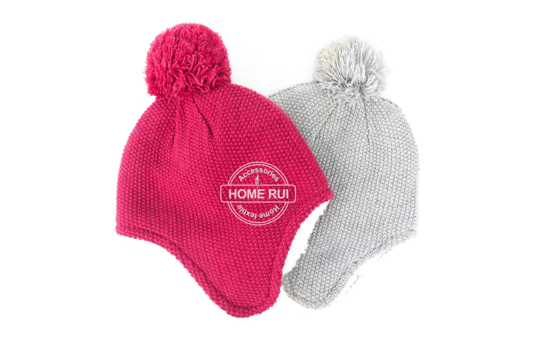 Winter Boys Girls Warm Unisex Bomber Hunting Earflaps Fleece Soft Ball Knit Sports Thermal Beanie Bonnet Hat