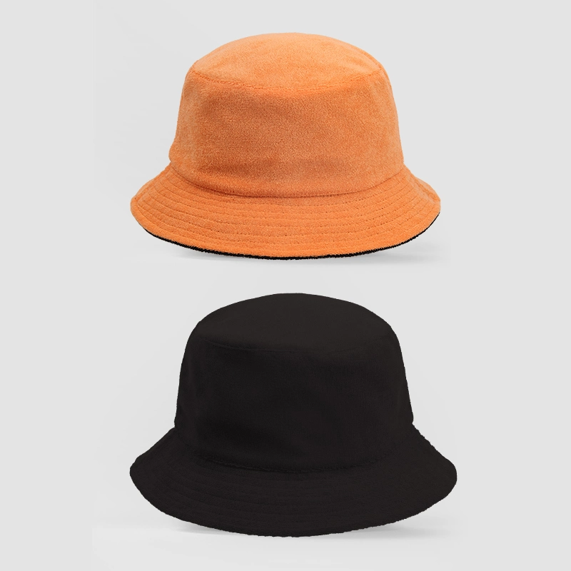New Trend Women Men Double Side Fisherman Hat 100% Polyester Terry Towelling Bucket Hat