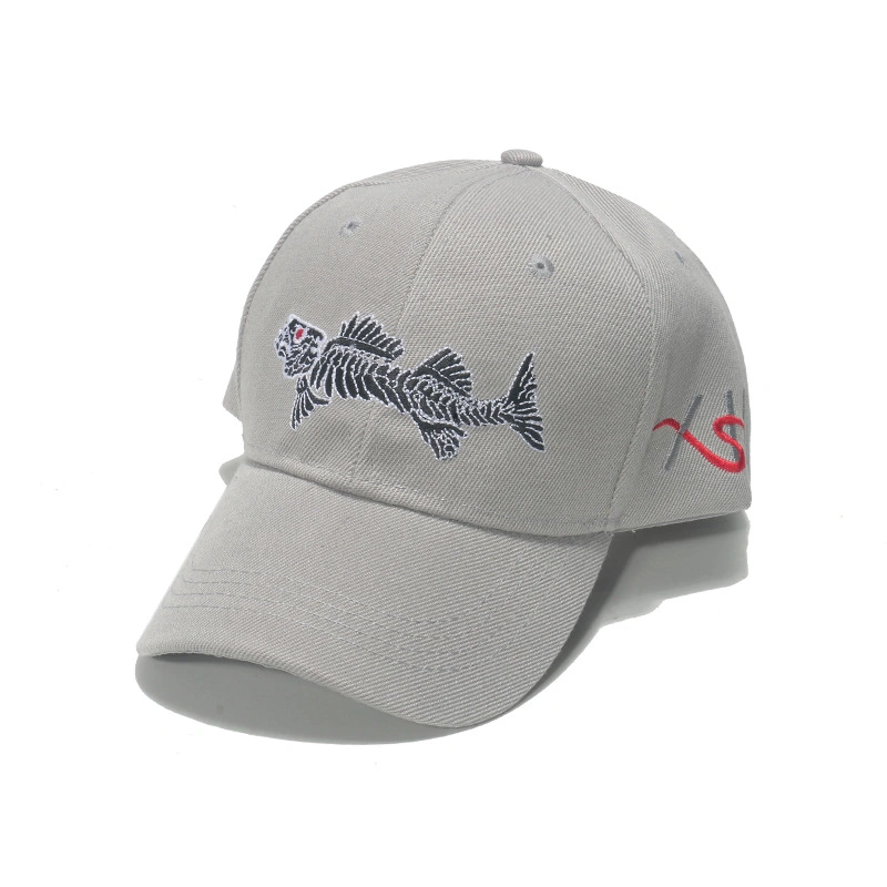 Fish Bone Embroidery Baseball Hat Outdoor Camouflage Fishing Cap