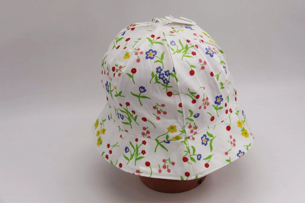 Cotton Baby Fisherman Hat with Floral Print for Summer Sun Protection